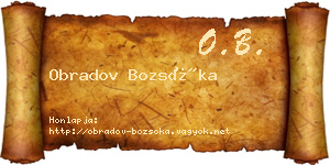 Obradov Bozsóka névjegykártya